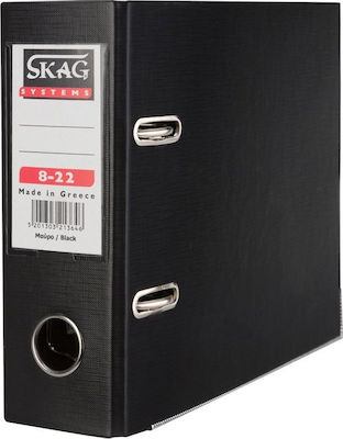 Skag Caiet cu inele 8/22 pentru Hârtie A5 cu 2 Rings Inele Negru Systems P.P