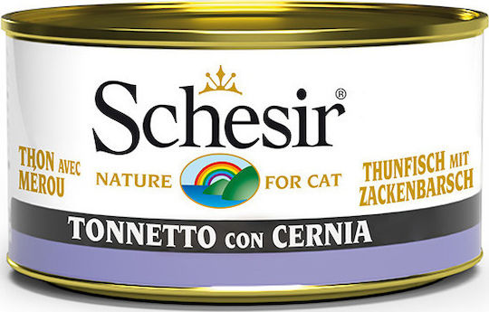 Schesir Nature for Cat Hrană Umedă pentru Pisici Adulte în Conservă cu Ton fără Gluten 85gr