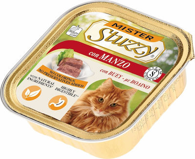 Stuzzy Mister Wet Food for Adult Cats In Tray with Beef 1pc 100gr