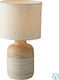 Fan Europe Woody Wood Table Lamp for Socket E27 LED with Beige Shade and Base