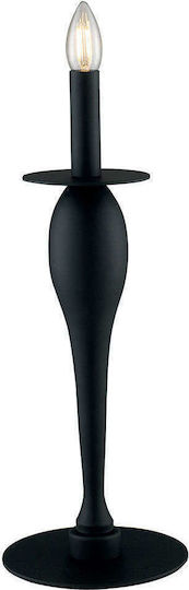 Fan Europe Armstrong Metal Table Lamp for Socket E14 with Transparent Shade and Black Base