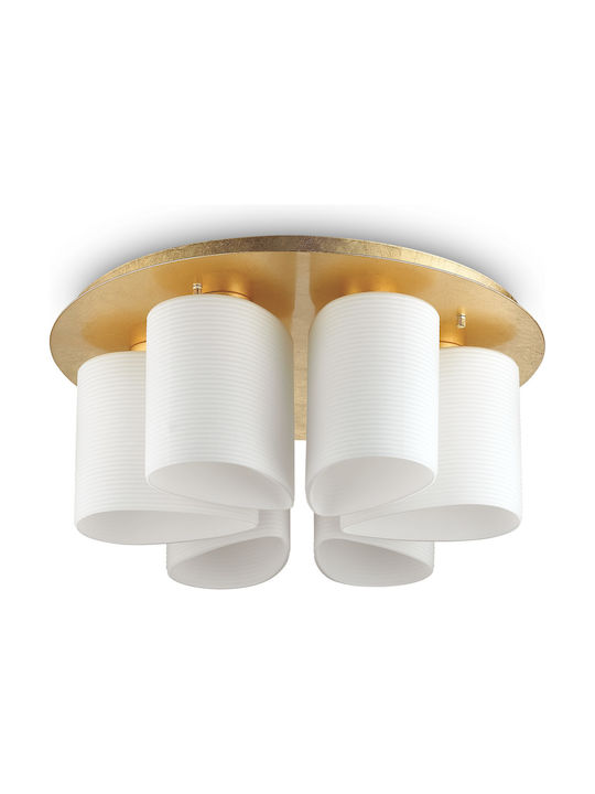 Ideal Lux Daisy Modern Glass Ceiling Light with Socket E27 60pcs Gold