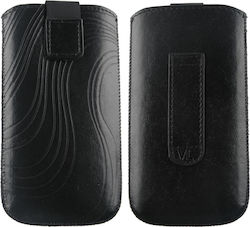 Volte-Tel S Leather Velcro Loop Sock & Pouch up to 5.7" Black