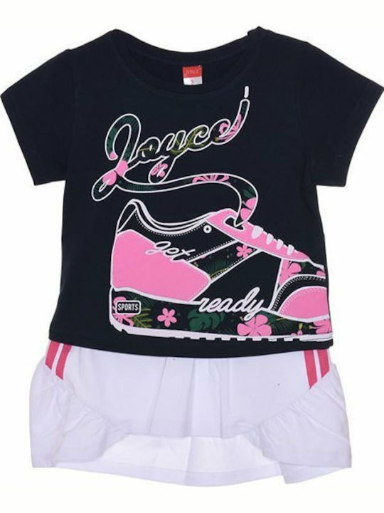 Joyce Kids Set with Skirt Summer 2pcs Navy Blue