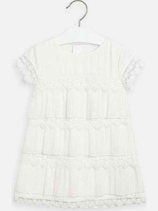 Mayoral Kids Dress Short Sleeve Beige