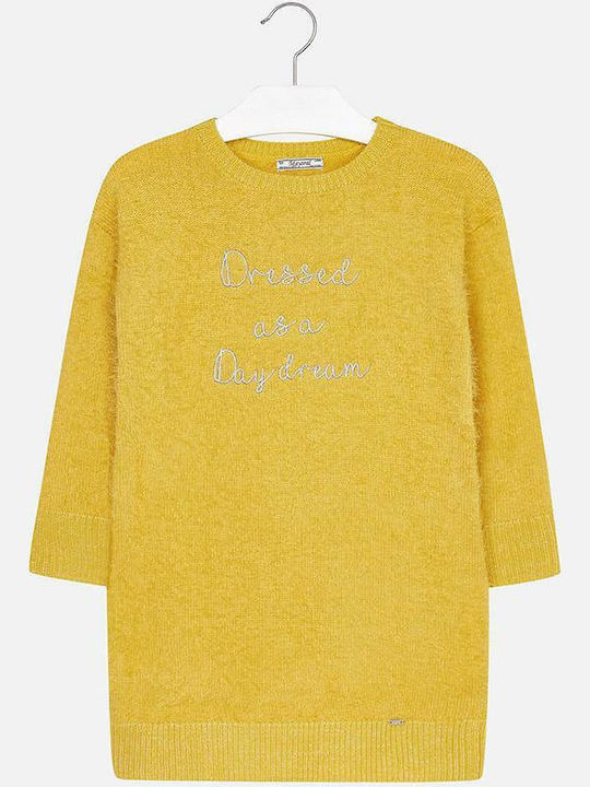 Mayoral Kids Dress Long Sleeve Yellow