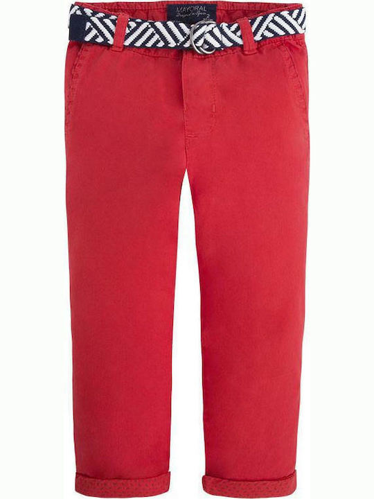 Mayoral Kids Fabric Trousers Red