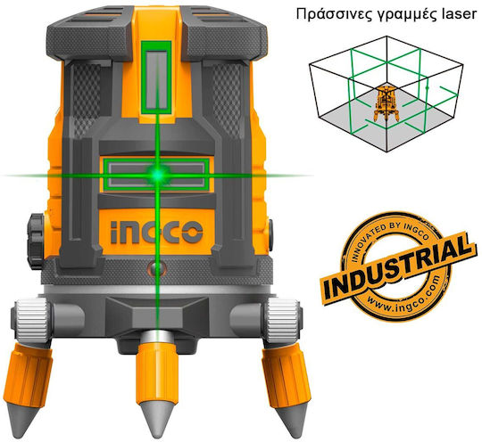 Ingco Autonivelant Liniar Nivelă Laser Fascicul Verde 1.5V cu Domeniu de Lucru 30m