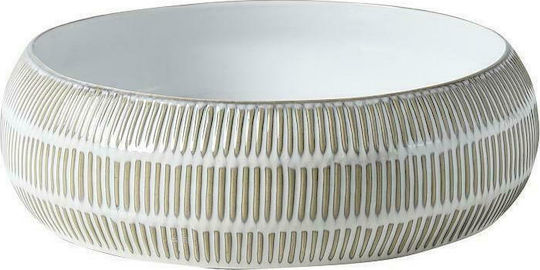 Espiel Decorative Bowl White 31.5x31.5x9.5cm