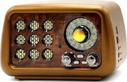 KEMAI MD-1901BT Retro Radio de masă Reîncărcabil cu USB Maro