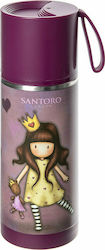 Graffiti Kids Plastic Thermos Water Bottle Purple 350ml