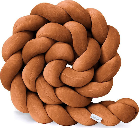 Sparrow Velvet Crib Bumpers Braided Inside Brown 15x200cm