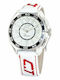 Chronotech Men's Watch 43mm Battery with White Leather Strap