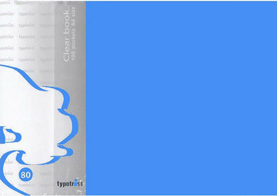 Typotrust Clipboard Flexible with 80 plastic sleeves Slides for Paper A4 Blue 1pcs