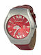 Chronotech Ανδρικό Ρολόι 43mm Μπαταρίας με Κόκκινο Δερμάτινο Λουράκι
