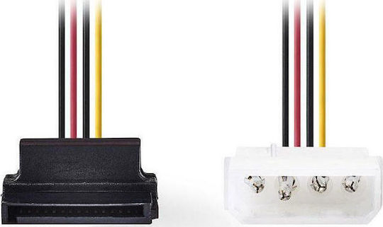 Nedis 4-Pin Molex - 15-Pin Sata Kabel 0.15m Mehrfarbig (CCGP73505VA015)