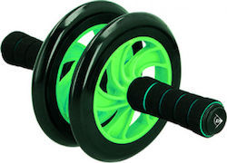 Dunlop 17521 Abdominal Wheel Green with Anti-Slip Handles & Mat