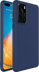 Umschlag Rückseite Silikon Blau (Huawei P40)