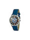 Justina Watch Battery with Blue Leather Strap 11876A