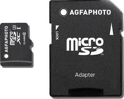 AgfaPhoto microSDXC 128GB Class 10 U3 V10 High Speed with Adapter