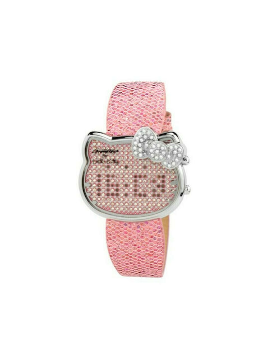 Chronotech Watch with Pink Leather Strap CT7104L-03