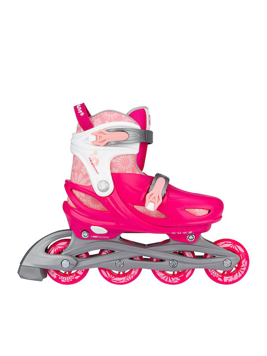 Nijdam Floral Switch Inline Einstellbar Rollers Rosa Erwachsene/Kinder