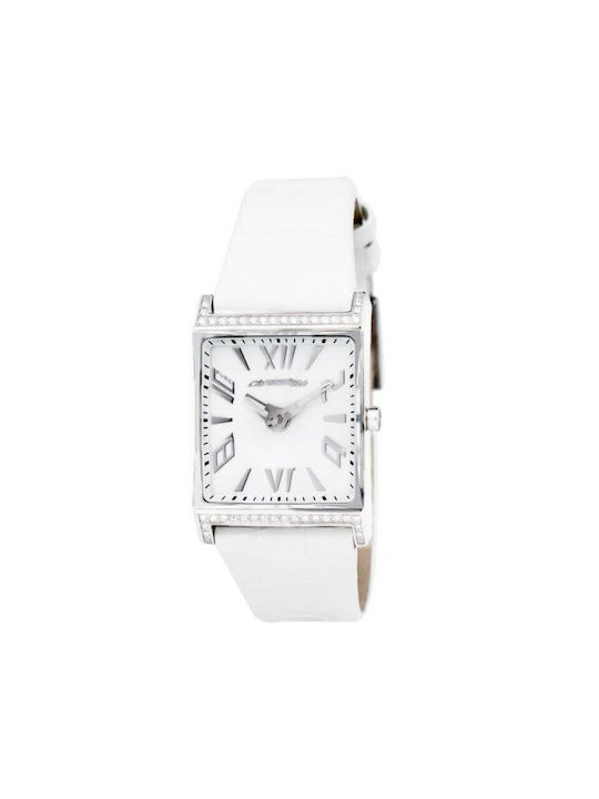 Chronotech Watch with White Leather Strap CT7880LS-19