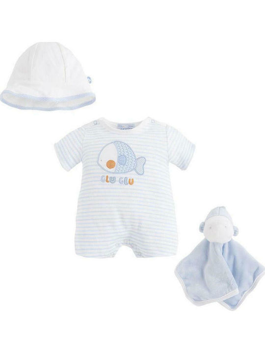 Mayoral Baby Bodysuit Set Short-Sleeved with Accessories Light Blue