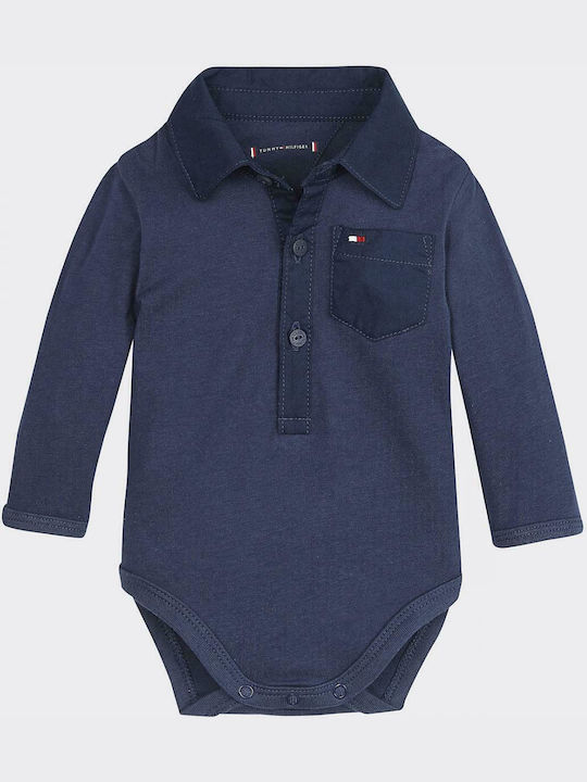 Tommy Hilfiger Set Body pentru Bebeluși Mânecă lungă Albastru marin