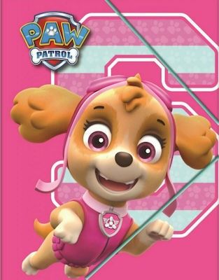 Gim Folder with Rubber Band for Paper A4 Pink Paw Patrol