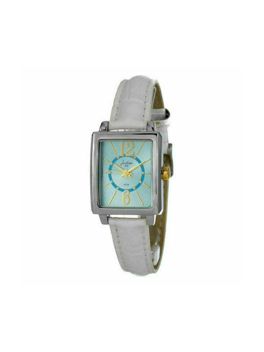 Justina Watch with White Leather Strap 21992A