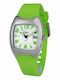 Justina Women's Watch with Green Rubber Strap