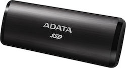 Adata SE760 USB 3.2 / USB-C Външен SSD 256ГБ M.2 Черно