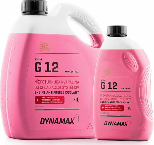 Dynamax Ултра Сгъстен Антифриз За Автомобилни Радиатори G12 -73°C Розов Цвят 4л