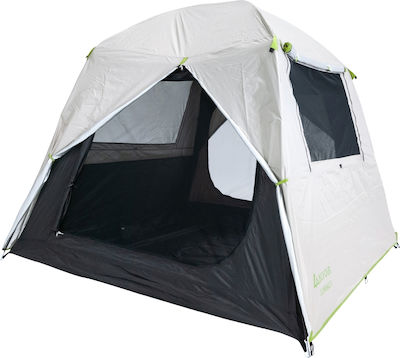 Bigfour Domino 3 Cort Camping Igloo Albă cu Dublu Strat 3 Sezoane pentru 3 Persoane 210x210x170cm