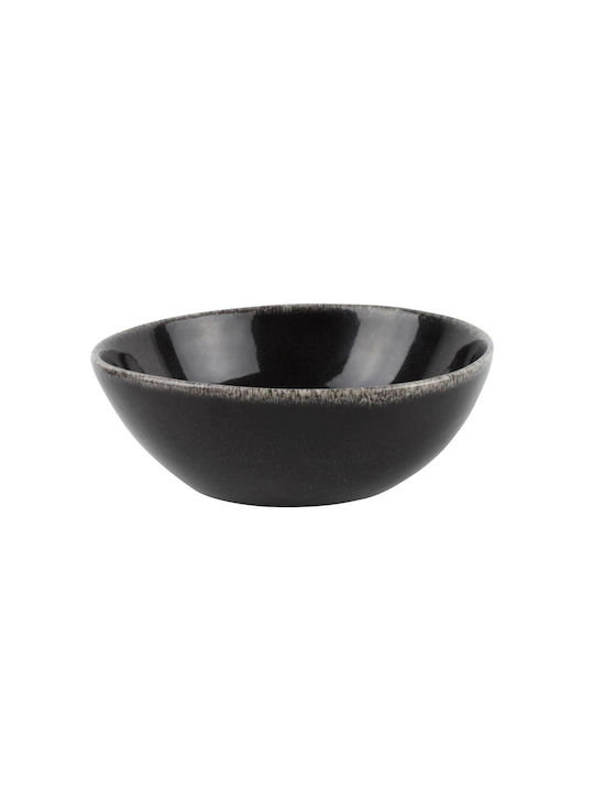 Salt & Pepper Artisan Serving Bowl Round Ceramic Black with Diameter 15cm