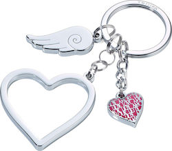 Troika Silver Metallic Love Is In The Air Keychain