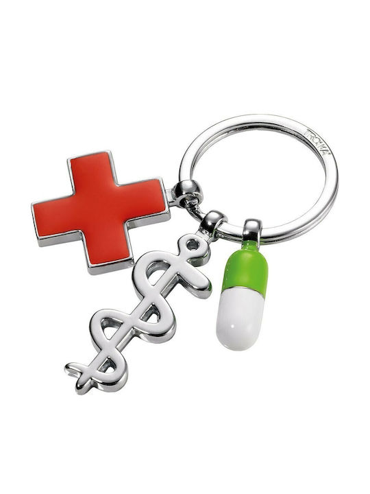 Troika Keychain Get Well Metallic Silver