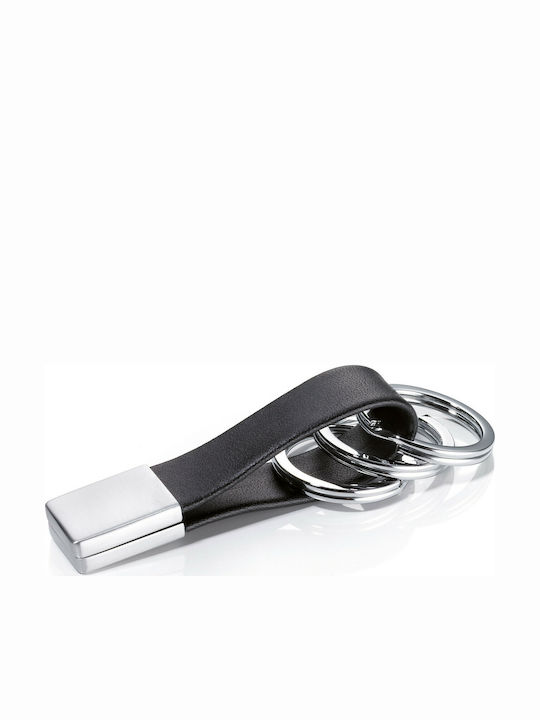 Troika Ключодържател Портфейл Twist Lock Кожен Черен