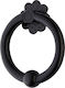 Zogometal Knocker Front Door 205 205 with Rosette Black Velvet-Black Metal