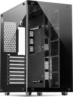 Inter-Tech C-701 Panorama Gaming Midi Tower Κουτί Υπολογιστή με Πλαϊνό Παράθυρο Μαύρο