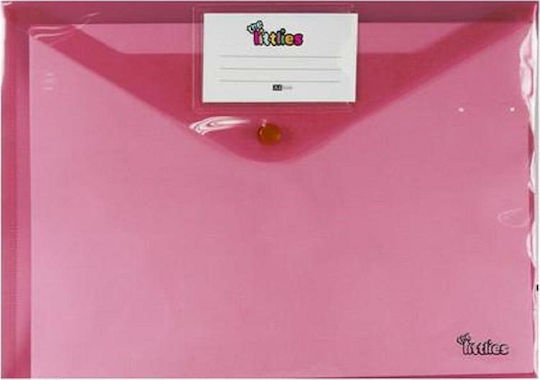 The Littlies Ordner Transparent mit Schaltfläche für Papier A4 Rosa