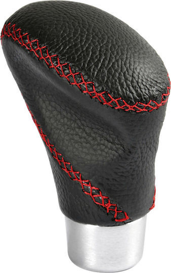 Lampa Shift Knob Zoe Leather Gear Shift Knob with Red Stitching 28mm Universal Aluminium Black
