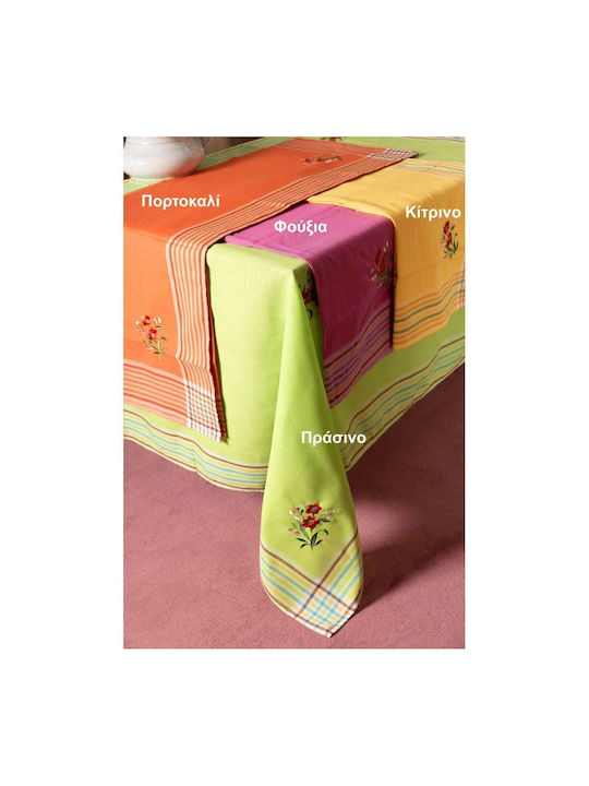 Silk Fashion Tablecloth with Embroidery Set Wky-l Fuchsia 140x140cm