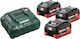 Metabo Set 3 Werkzeugbatterien 18V Kapazität 5.5Ah mit Ladegerät