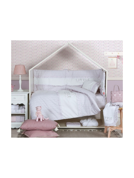Nef-Nef Homeware Little New Born Baby Sheets Set Crib Cotton White 120x170cm 3pcs