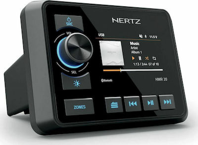 Hertz HMR 20 Ηχοσύστημα Σκάφους 4x50W Αδιάβροχο με AUX / Bluetooth / USB Μαύρο