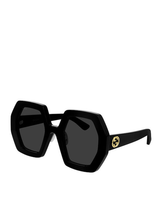 Gucci Damen Sonnenbrille mit Schwarz Kunststoff Gestell und Schwarz Linse GG0772S 004