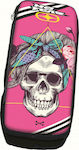 No Fear Skully Pencil Case with 1 Compartment Pink