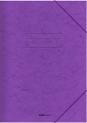 Salko Paper Folder Prespan with Rubber Band and Ears for Paper A4 Purple 2528